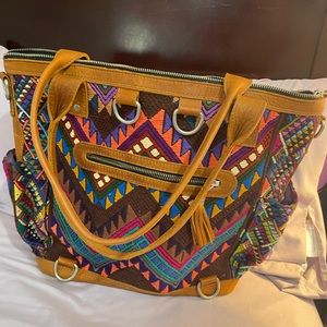 Hand woven leather purse